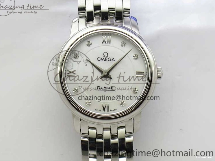 0425 De Ville Prestige Quartz 27.4 mm SS ZF 1:1 Best Edition White Dial on SS Bracelet Jap Quartz Practical 7905